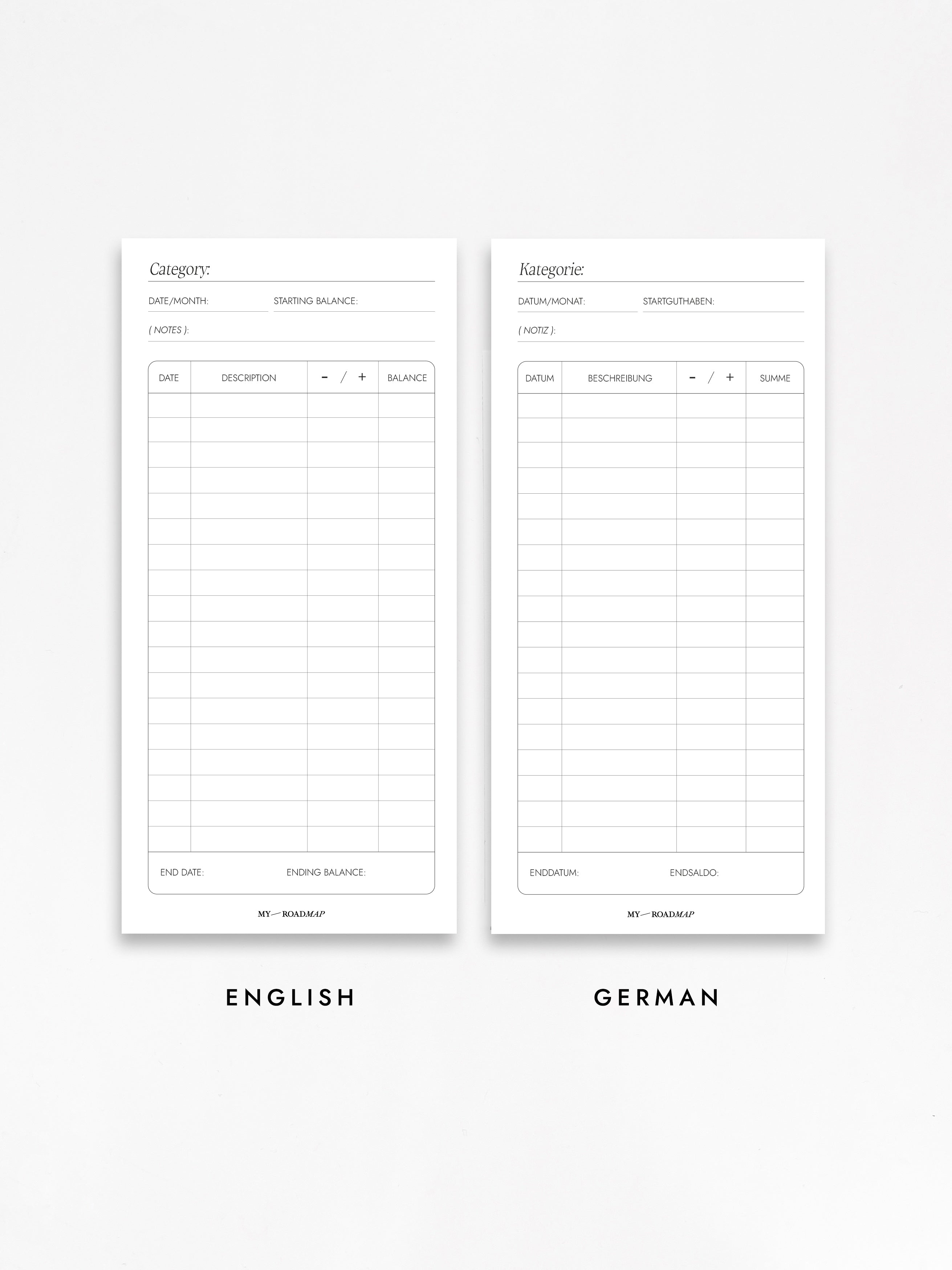 30 Budget-Trackers inserts for financial planning