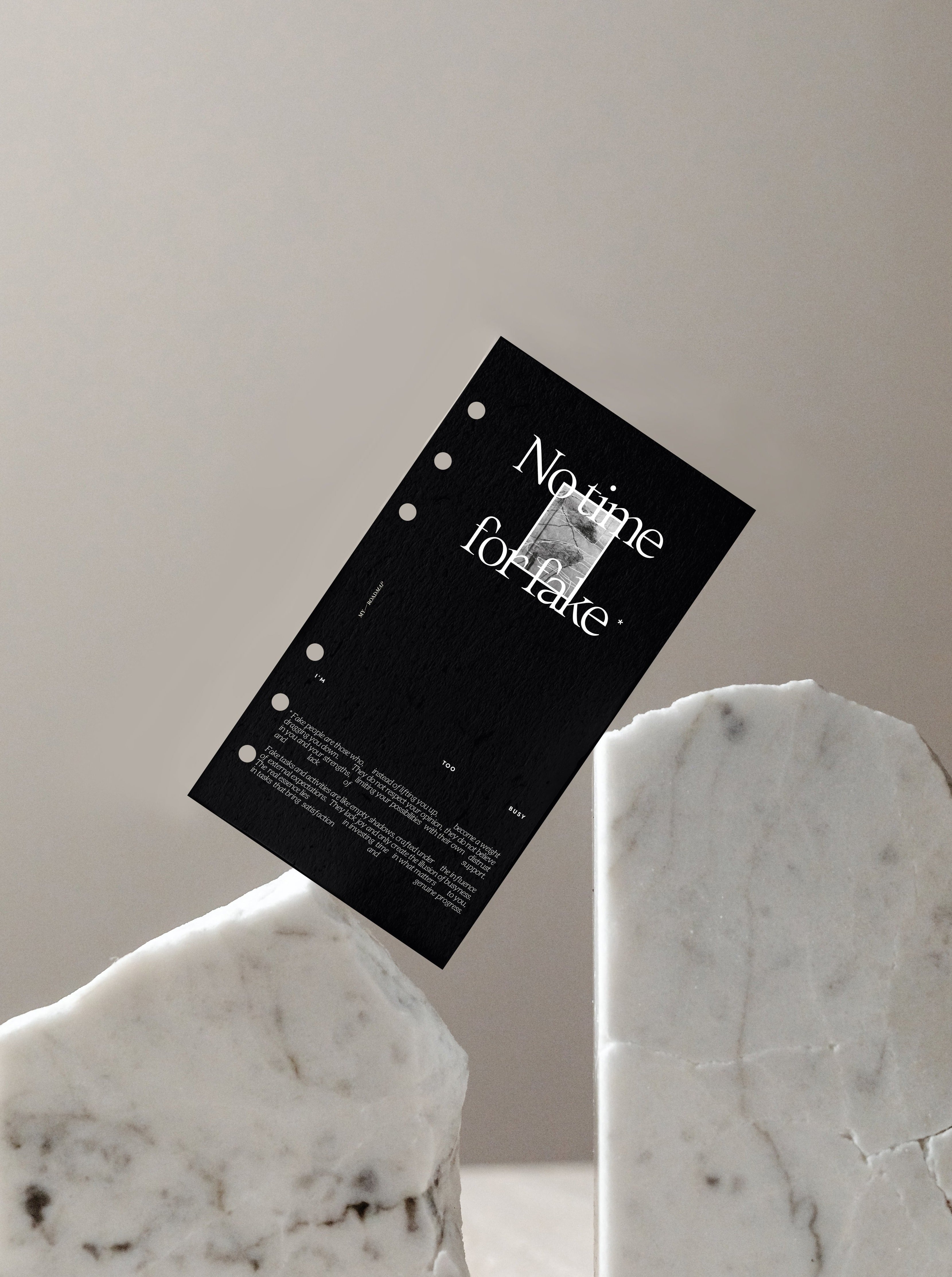 Planner-Dashboard Personal Size «No Time For Fake»