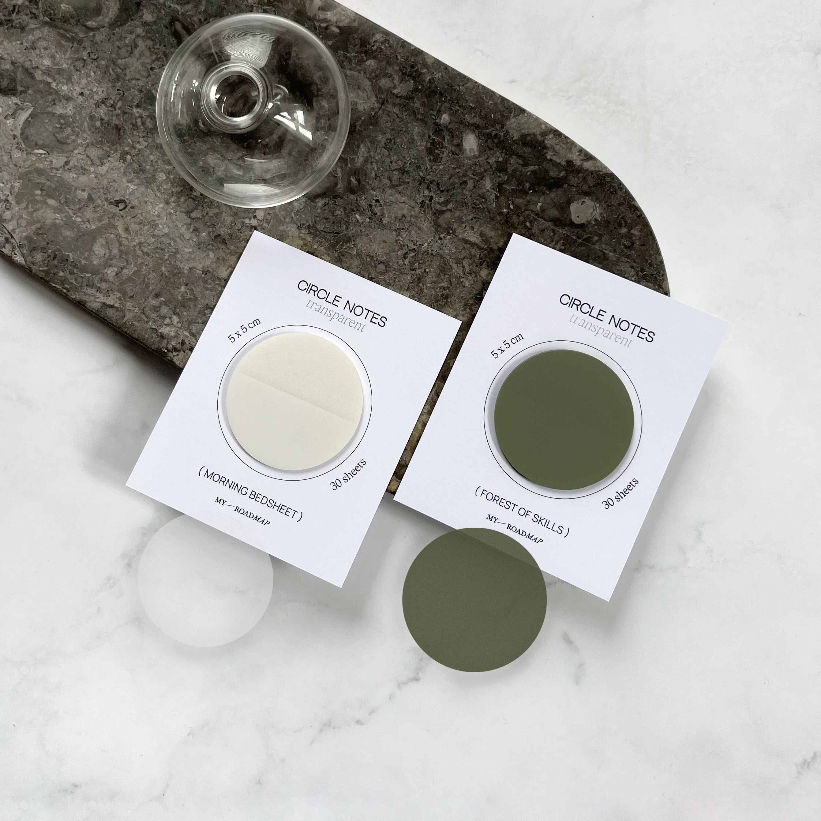 Round Transparent Sticky Notes 2 Color Set