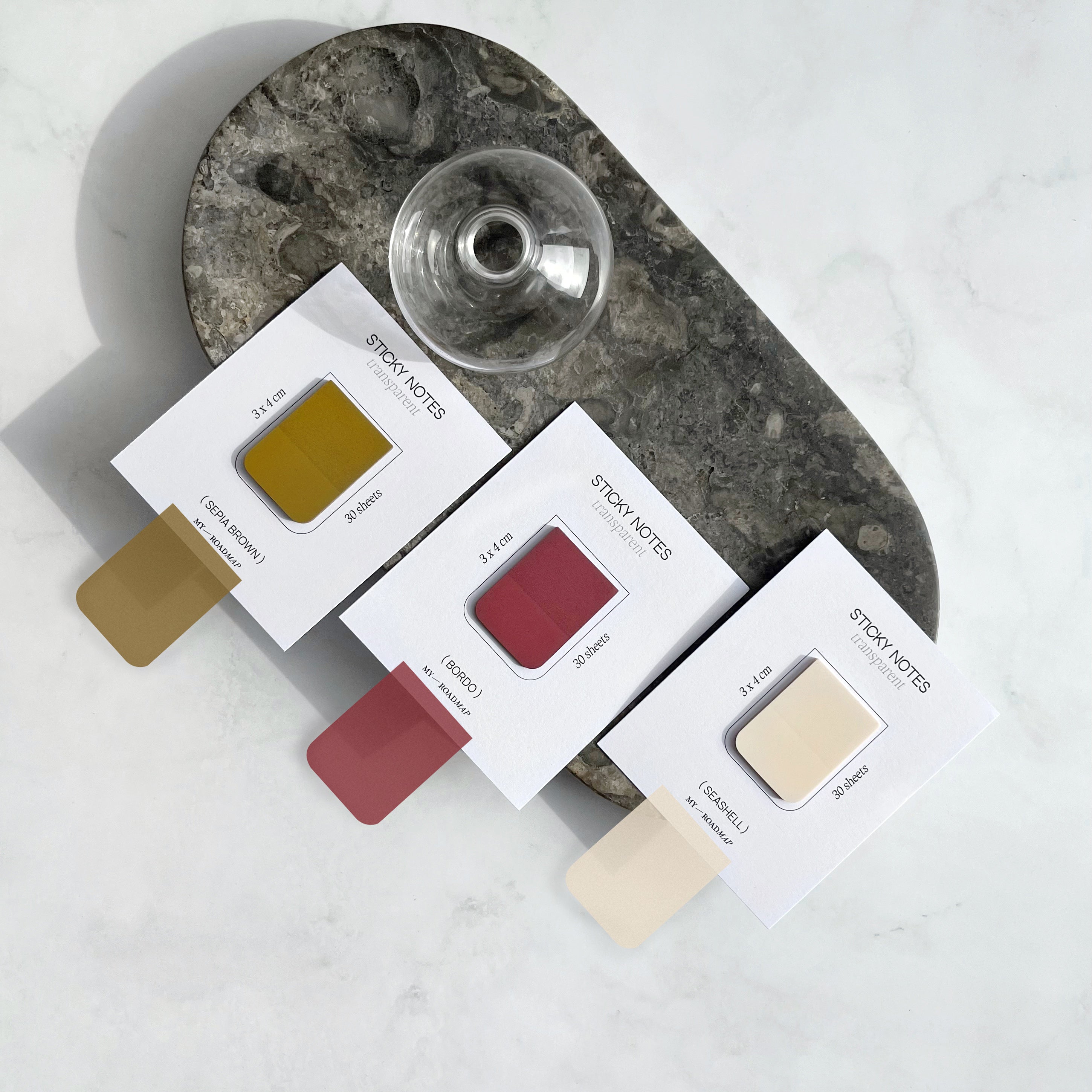 Transparent Sticky Notes 3 Color Set