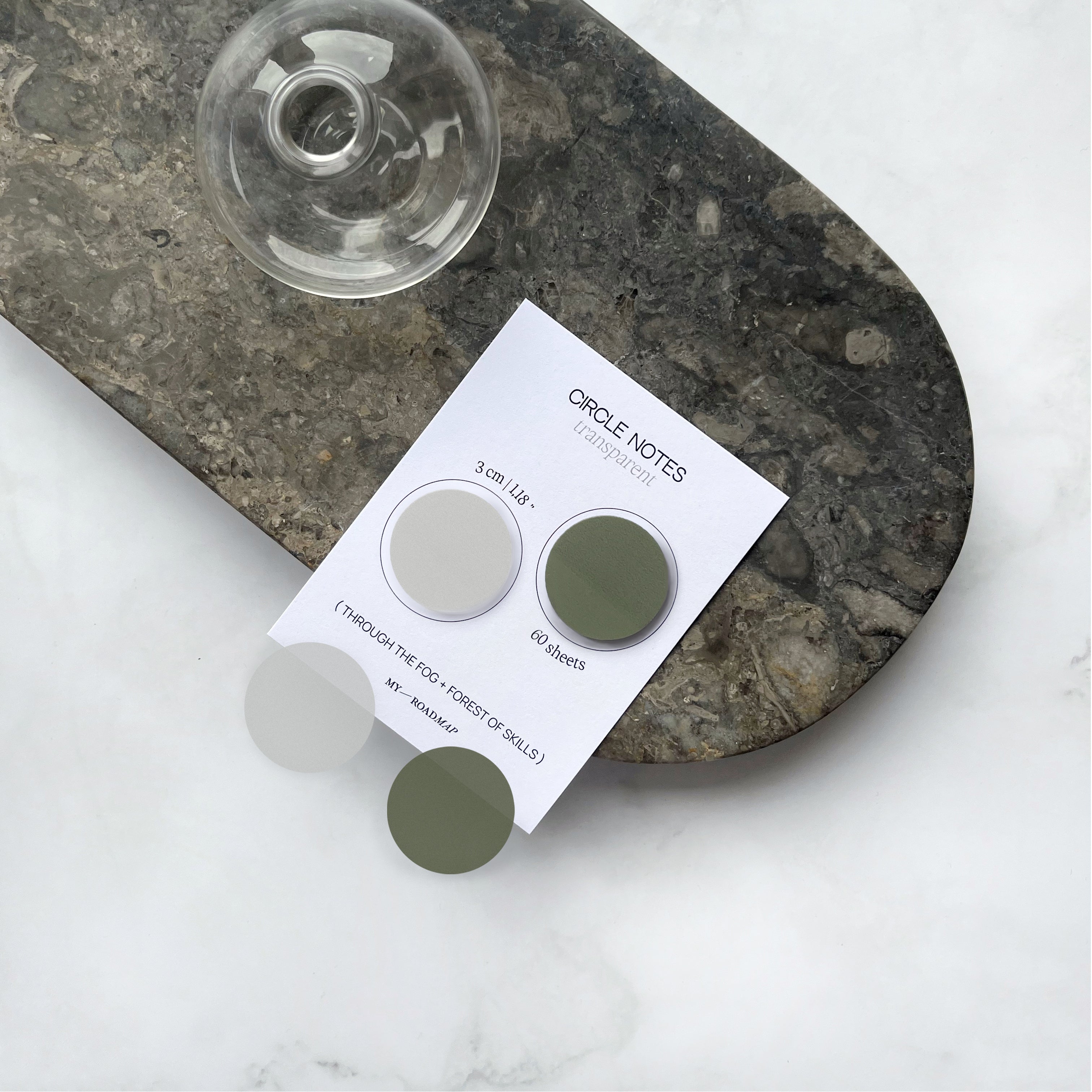Round Transparent Sticky Notes 2 Color Set
