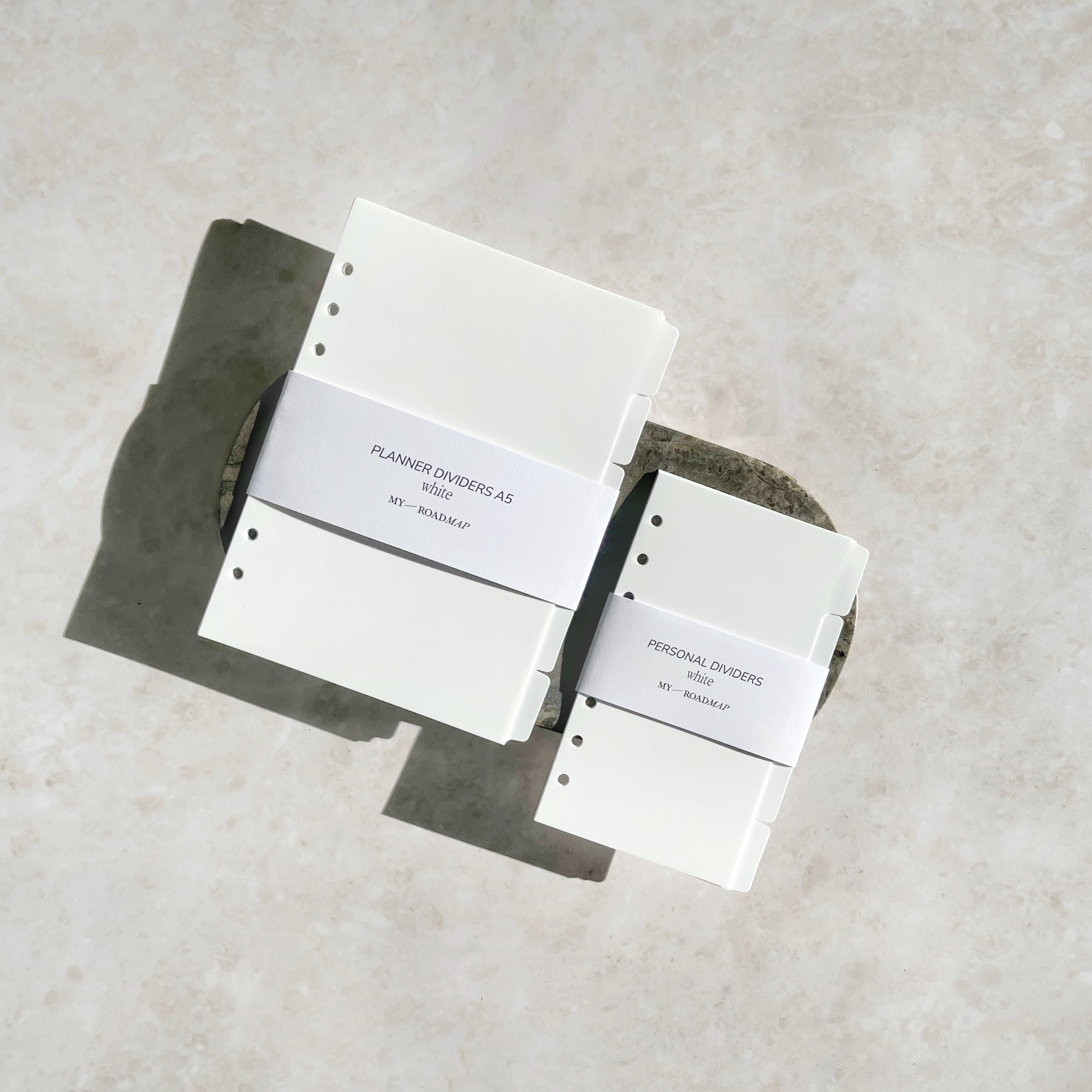 White dividers with side tabs