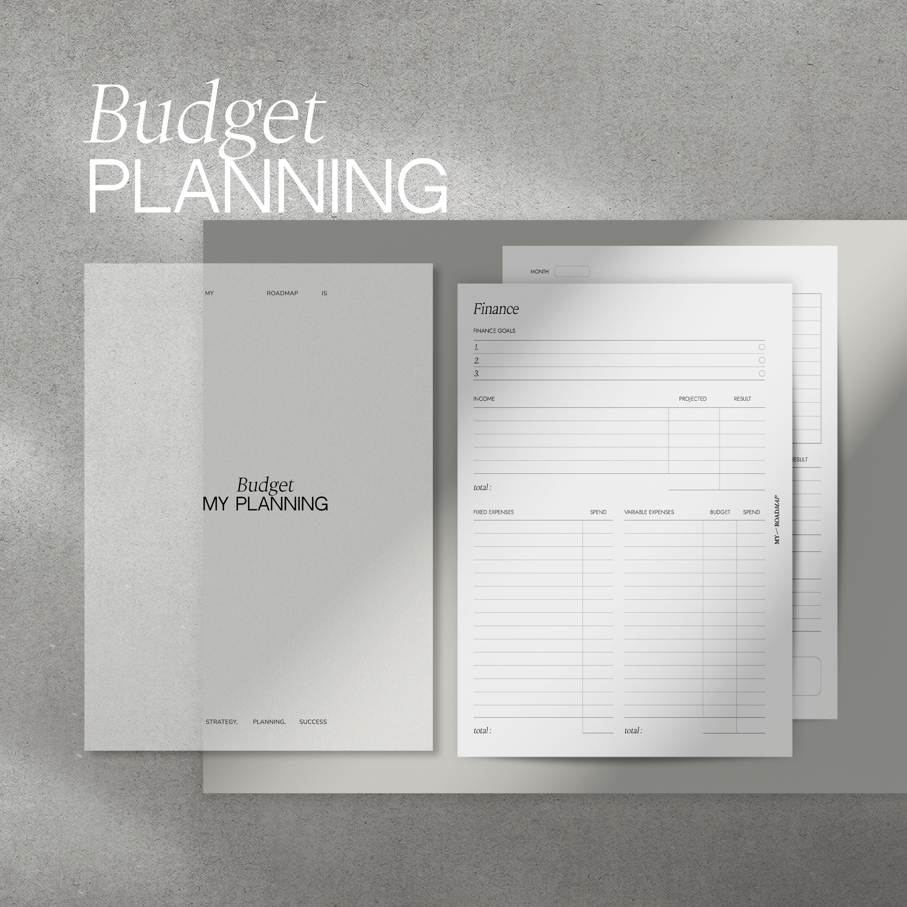 Budget planner inserts