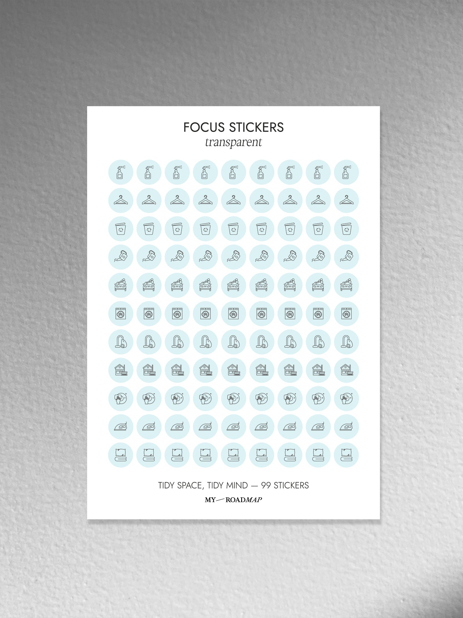 Focus Stickers «Tidy Space-Tidy Mind» transparent