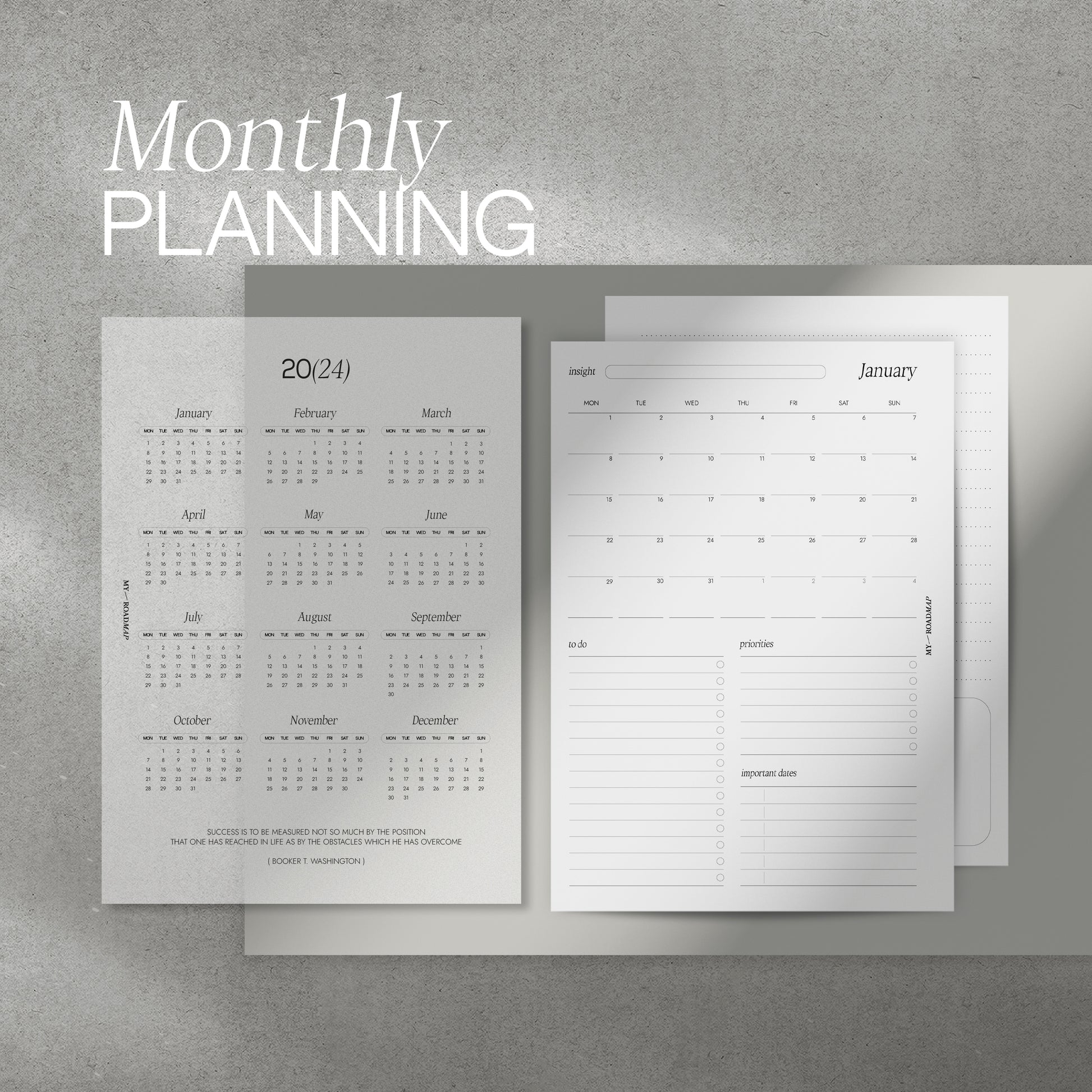 12 Monthly Planner Dashboard Set Vellum Dashboards 