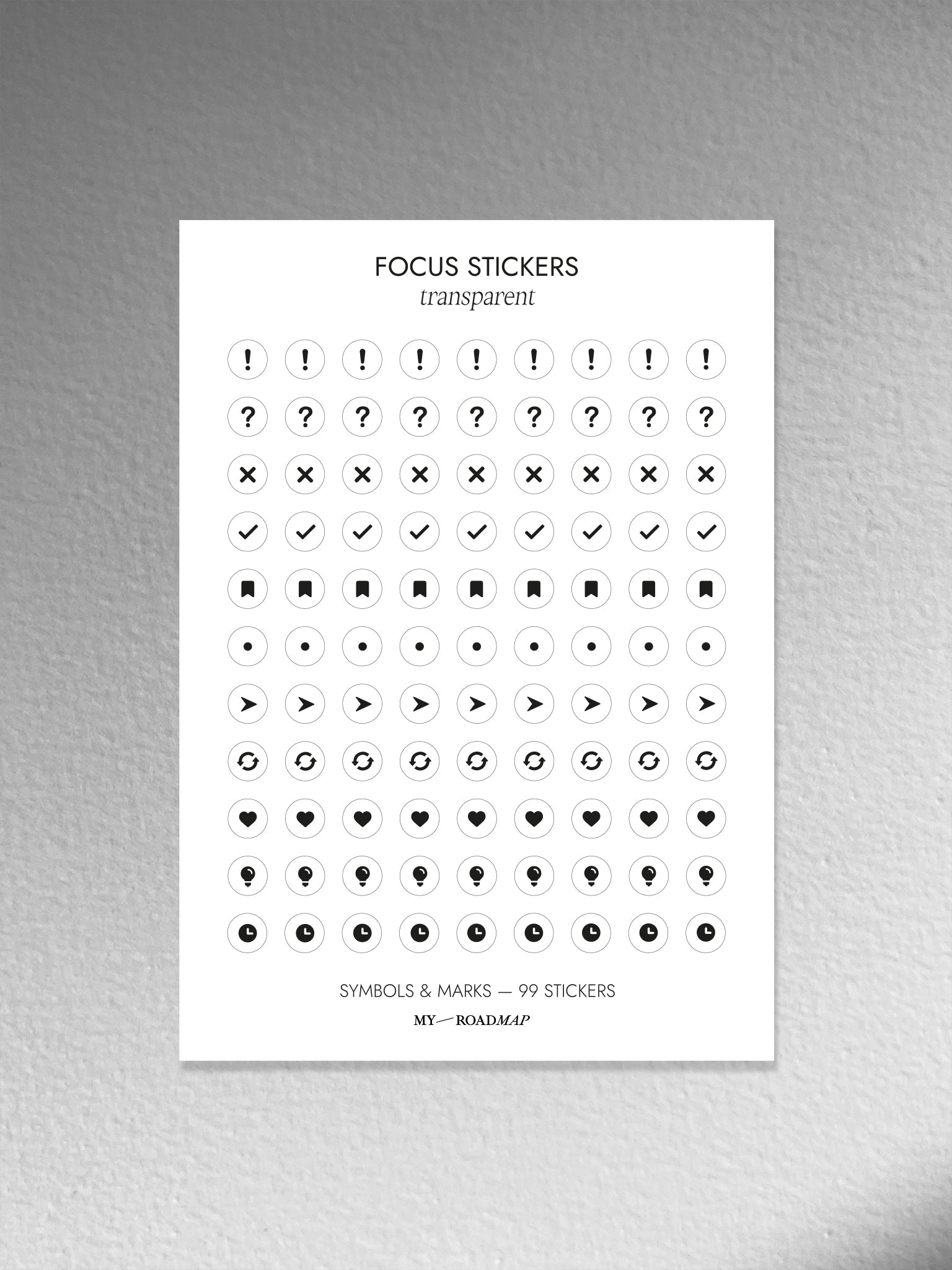 Focus Stickers «Symbols & Marks» transparent