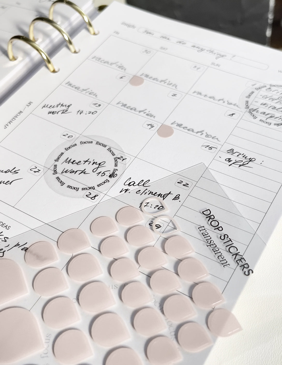 Transparent Planner-Stickers «Drop»