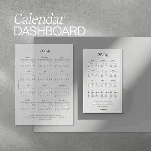 Kalender Dashboard 2024/2025 aus 160g Vellum Transparentpapier